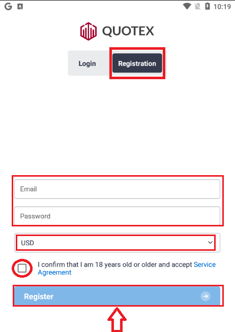 Come creare un account e registrarsi con Quotex