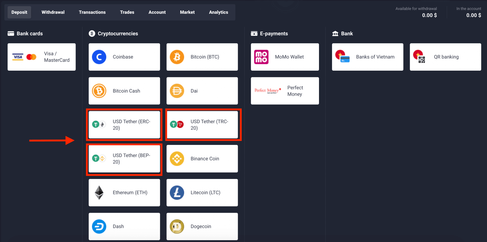Чӣ тавр бо Cryptocurrency дар Quotex амонат гузоштан мумкин аст Чӣ тавр бо Cryptocurrency дар Quotex амонат гузоштан мумкин аст