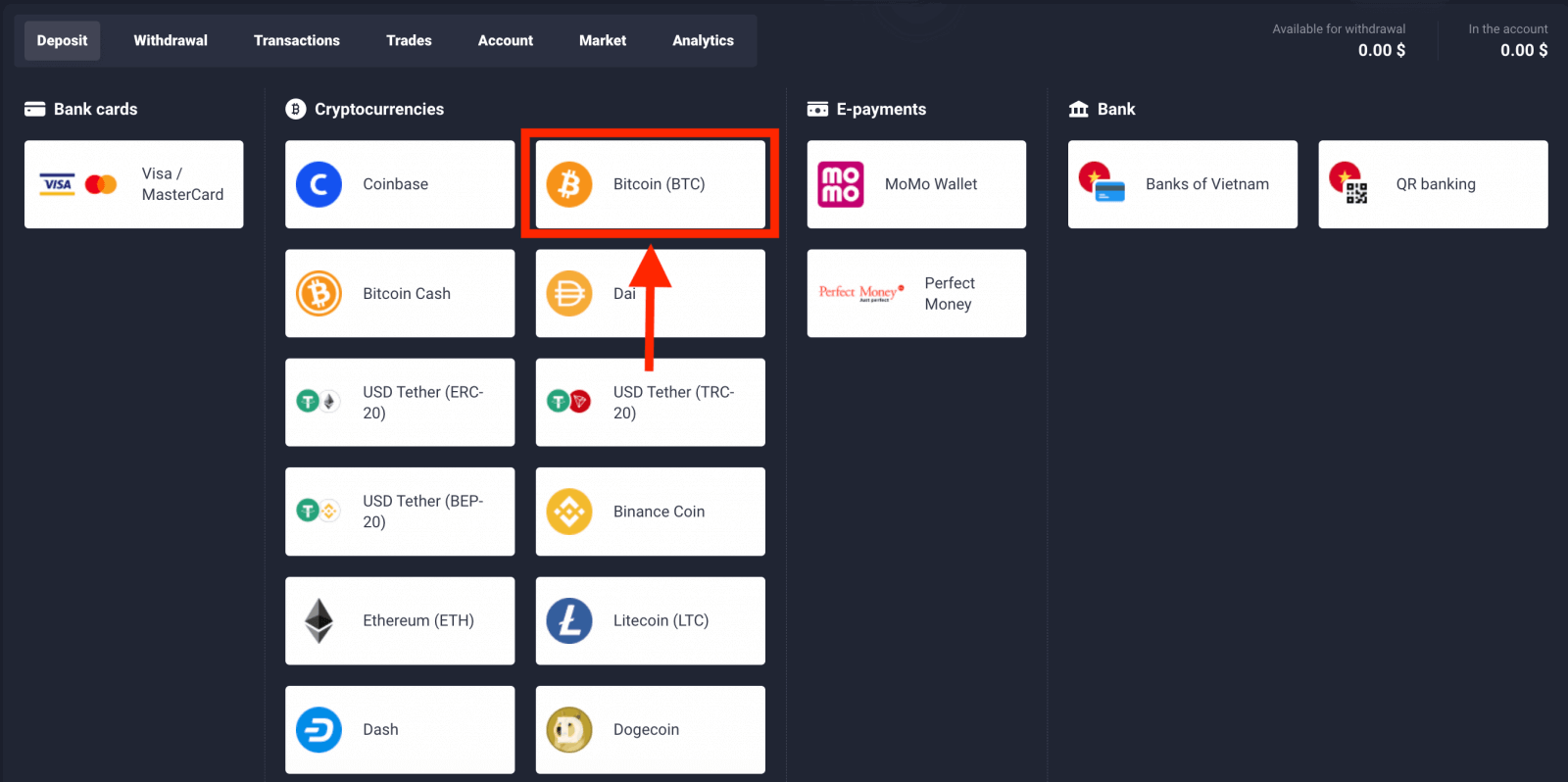 Чӣ тавр бо Cryptocurrency дар Quotex амонат гузоштан мумкин аст Чӣ тавр бо Cryptocurrency дар Quotex амонат гузоштан мумкин аст