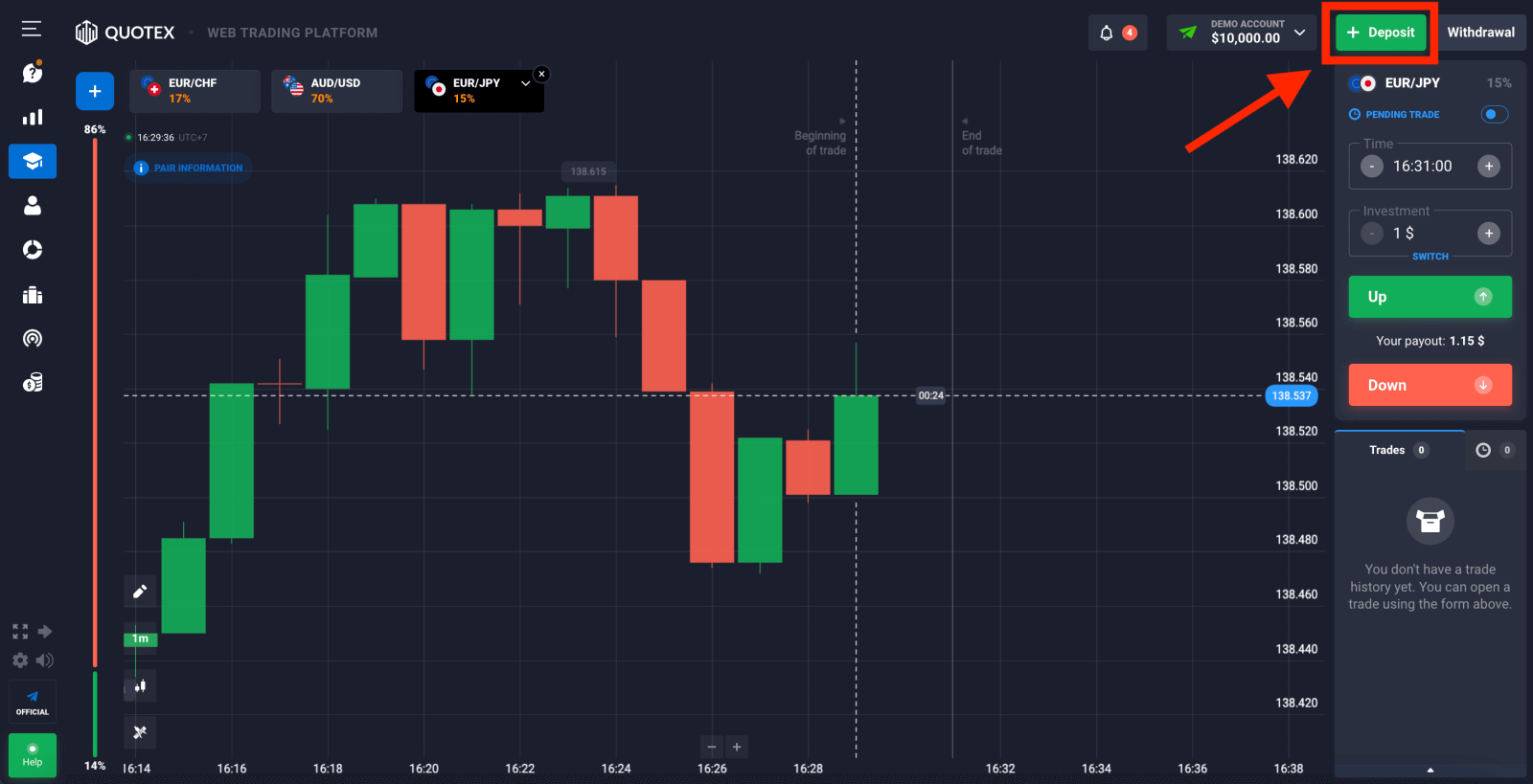 Чӣ тавр пулро дар Quotex пасандоз кардан мумкин аст Чӣ тавр пулро дар Quotex пасандоз кардан мумкин аст