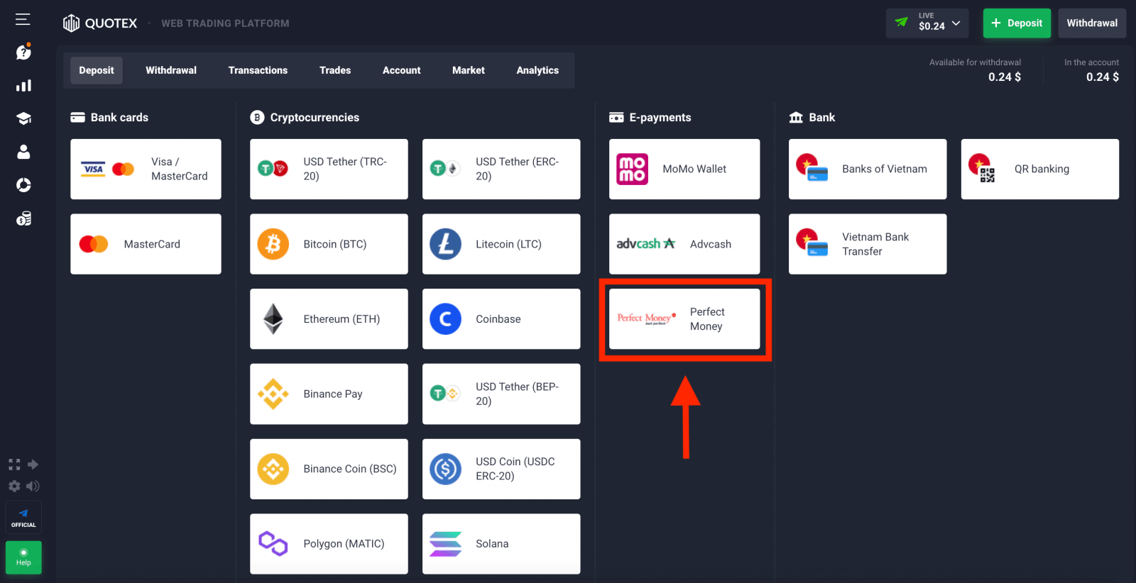 Чӣ тавр пулро дар Quotex пасандоз кардан мумкин аст Чӣ тавр пулро дар Quotex пасандоз кардан мумкин аст