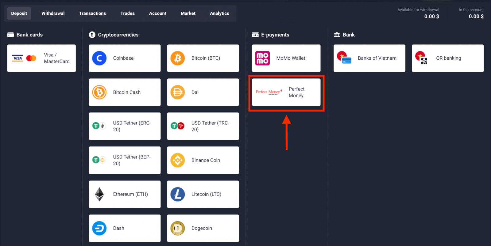 如何在 Quotex 上使用 Perfect Money 存款 如何在 Quotex 上使用 Perfect Money 存款