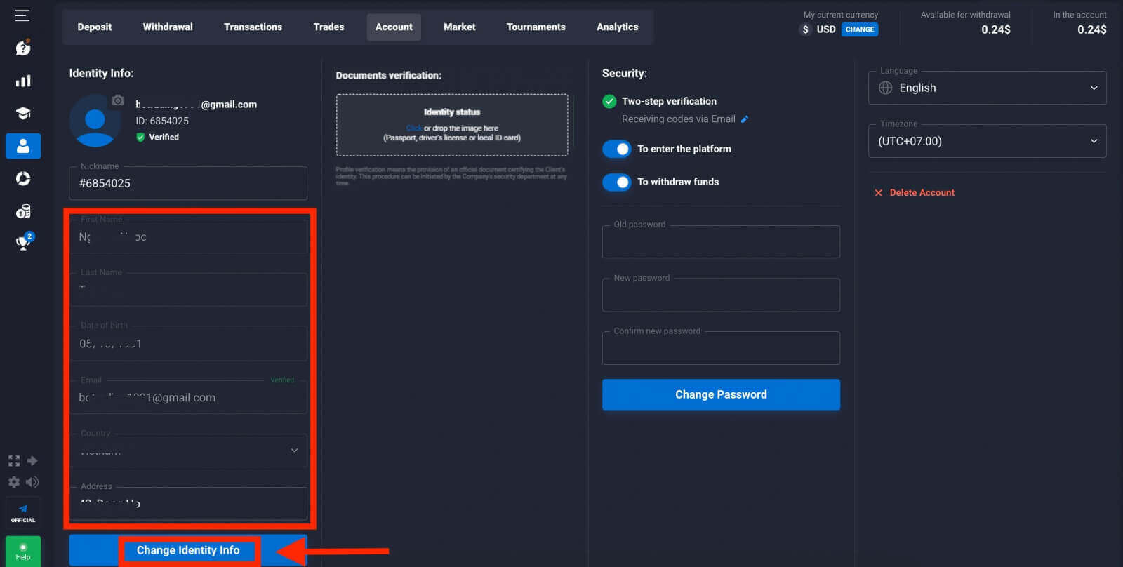 Como fazer login e verificar a conta no Quotex