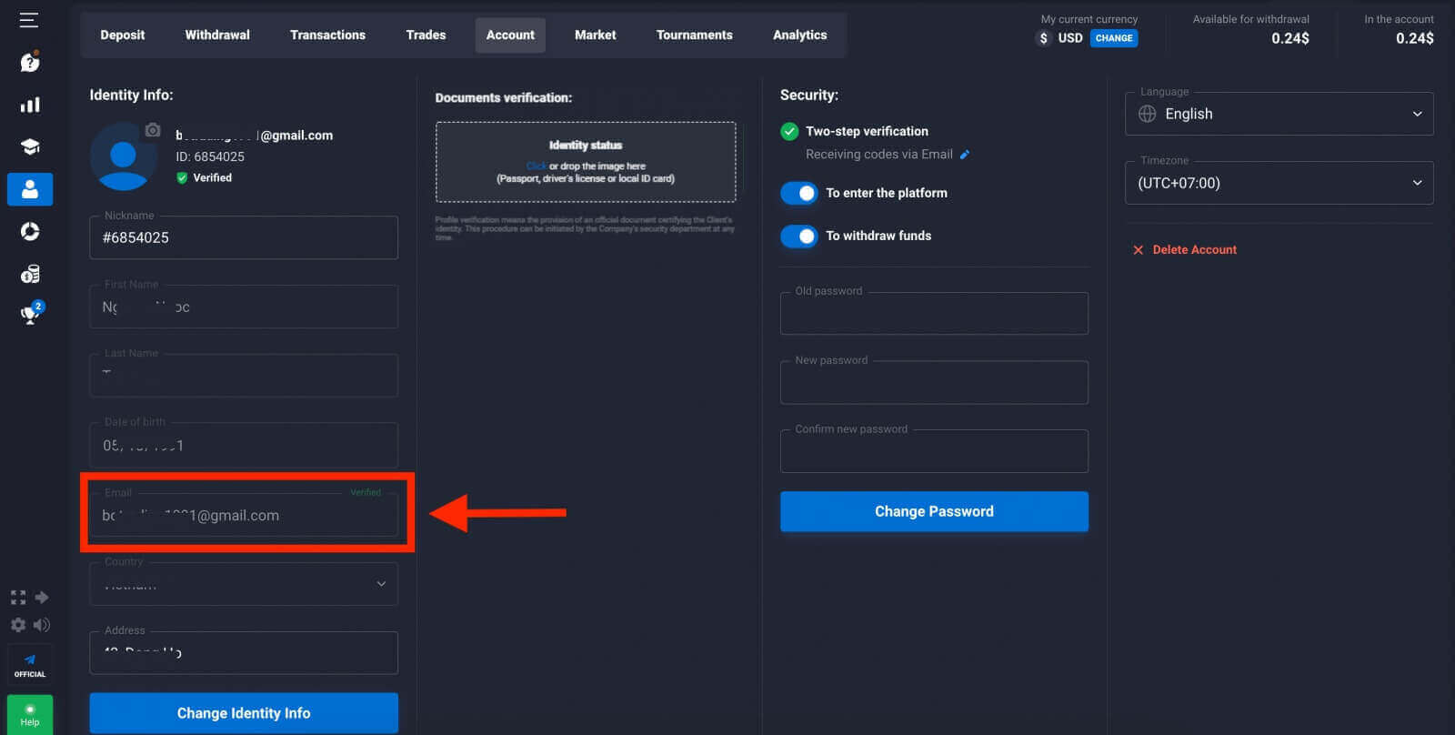 Como fazer login e verificar a conta no Quotex
