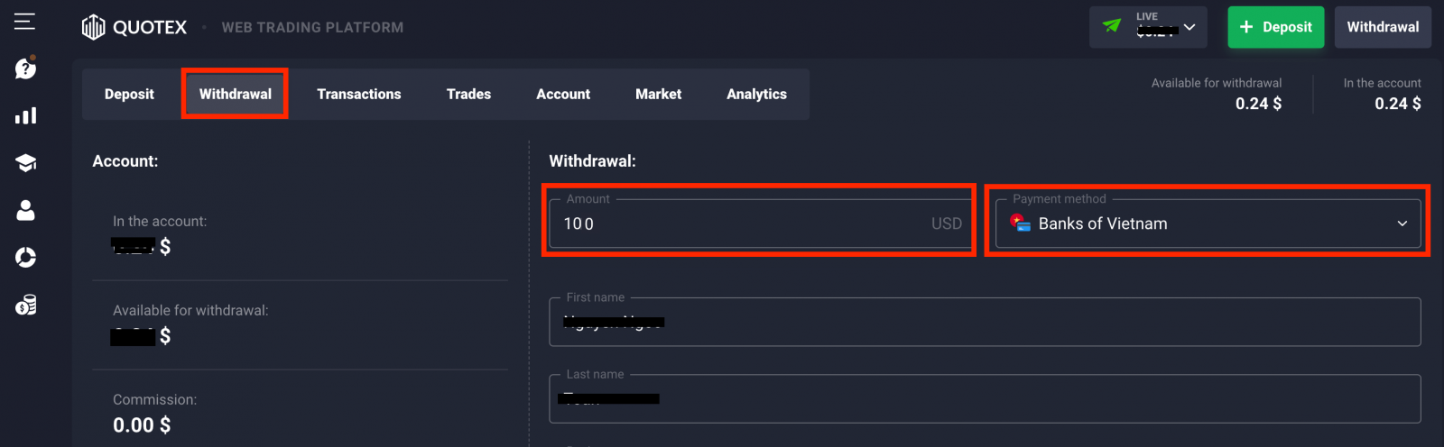 How to Open Account and Withdraw Money from Quotex